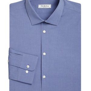 Saks Fifth Avenue NWT Blue Slim-fit  dress shirt